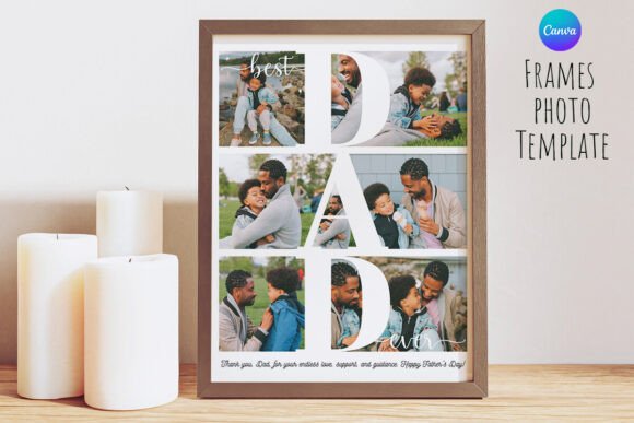 Download Best Dad Ever Photo Frame Canva Template - Hot Collection
