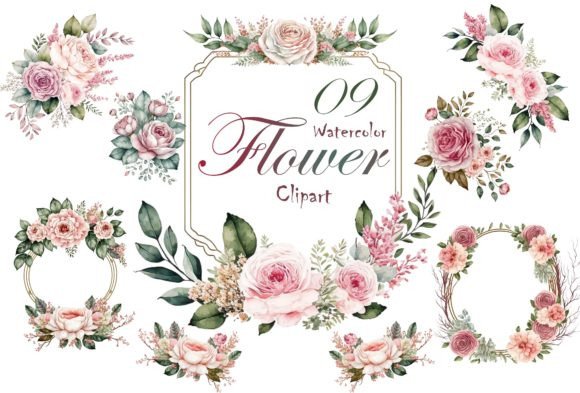 Download Pink Roses Watercolor Flower Clipart - Flower clipart Collection