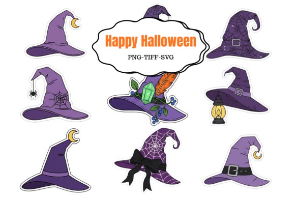 Download Purple Halloween Hat's Set Pack 2 - Purple Collection