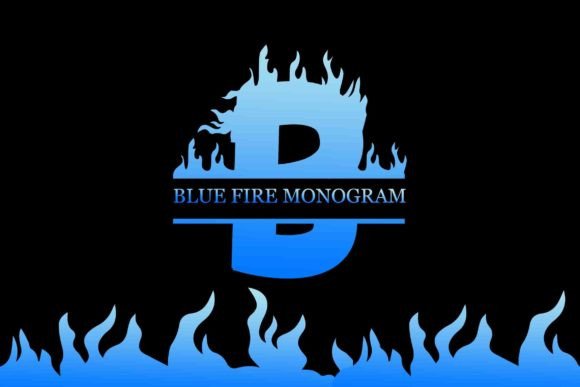 Download Blue Fire Monogram - Premium Resources