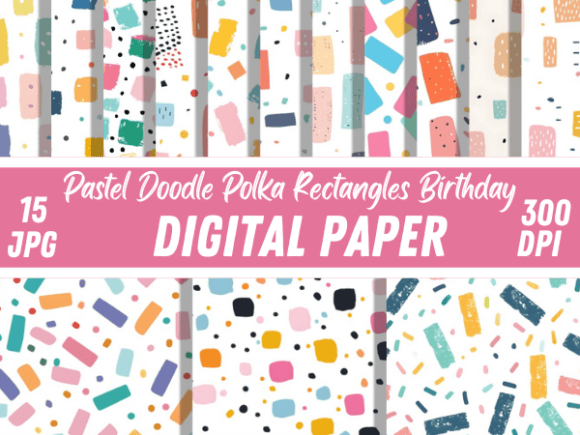 Download Doodle Polka Dots Rectangles Pattern - Doodle Collection