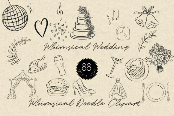 Download Whimsical Wedding Doodle Clipart - Doodle Collection
