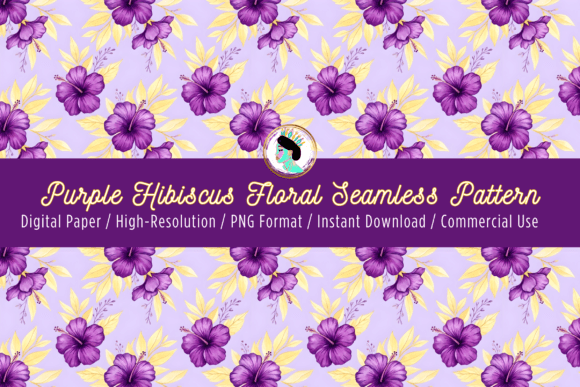 Download Purple Hibiscus Seamless Pattern PNG - Purple Collection